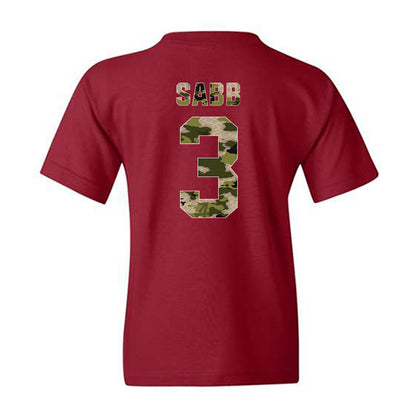 Alabama - NCAA Football : Keon Sabb - Tusk Camo Script A Youth T-Shirt-1