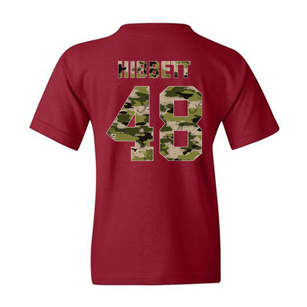 Alabama - NCAA Football : Kneeland Hibbett - Tusk Camo Script A Youth T-Shirt-1