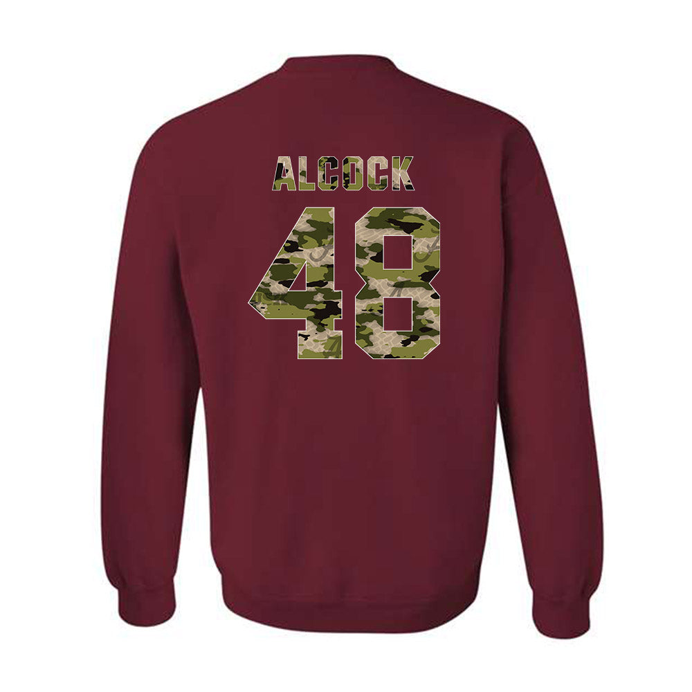 Alabama - NCAA Baseball : Bobby Alcock - Tusk Camo Script A Crewneck Sweatshirt-1