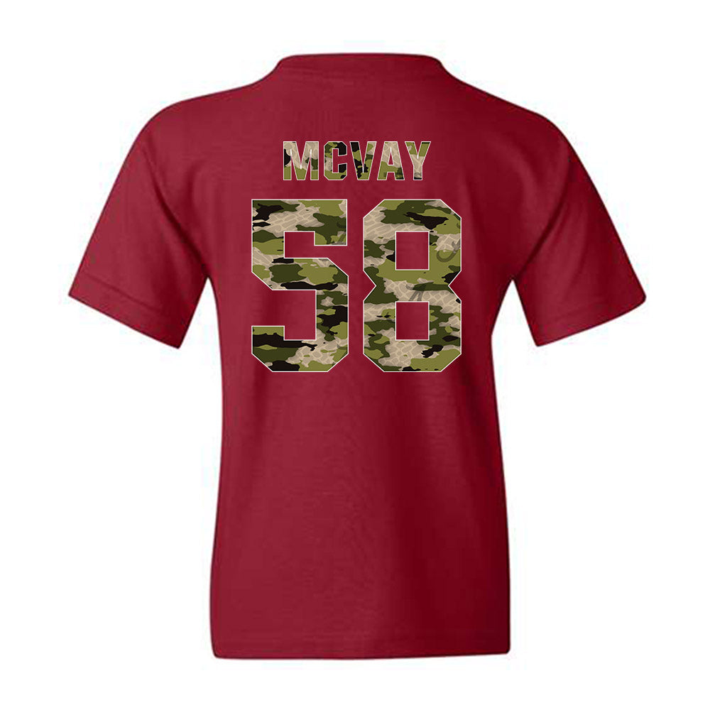 Alabama - NCAA Football : Miles McVay - Tusk Camo Script A Youth T-Shirt-1