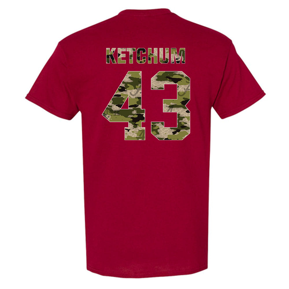 Alabama - NCAA Baseball : Jack Ketchum - Tusk Camo Script A T-Shirt-1