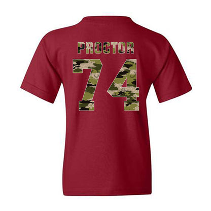 Alabama - NCAA Football : Kadyn Proctor - Tusk Camo Script A Youth T-Shirt-1