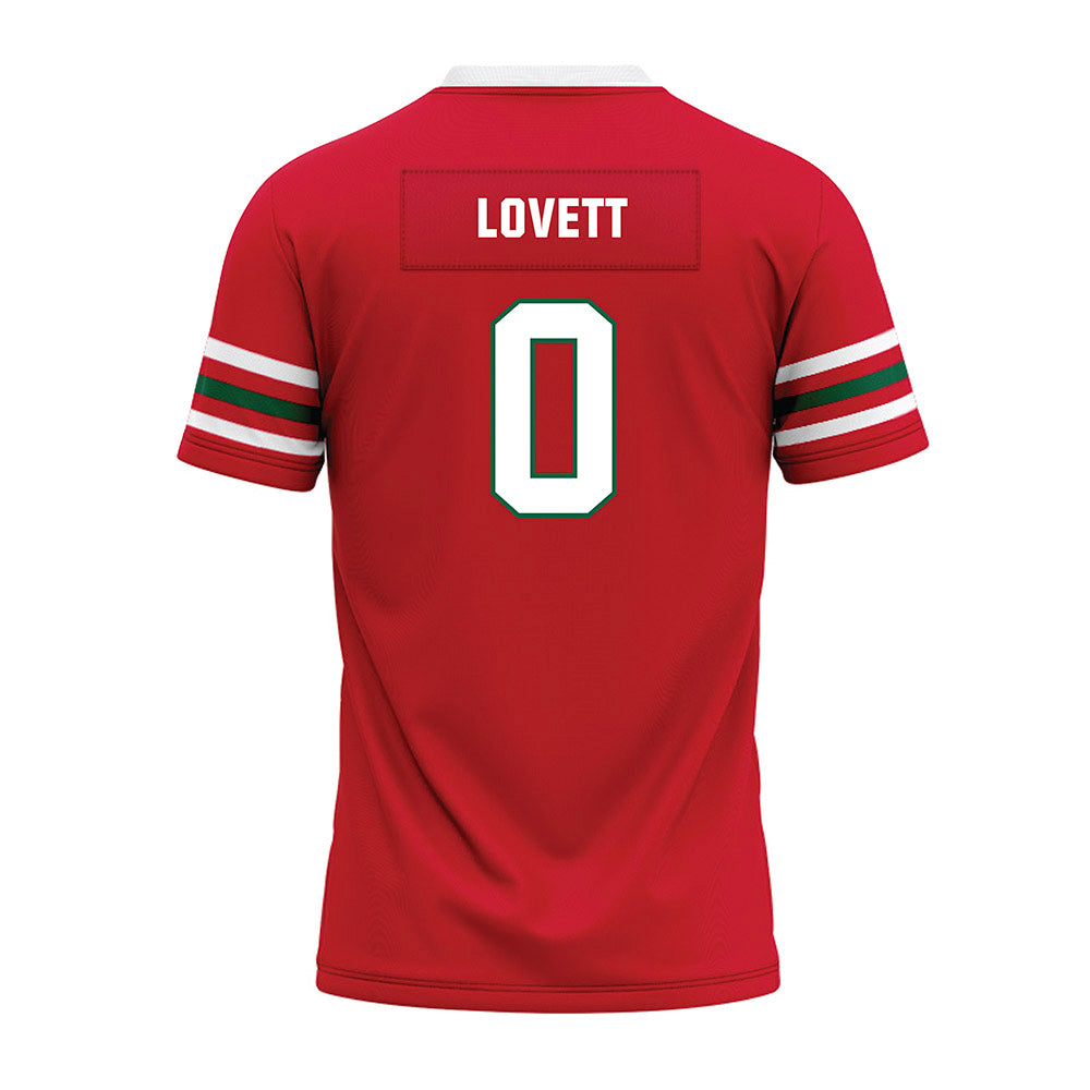 Minot State - NCAA Football : Evan Lovett - Red Premium Football Jersey-1