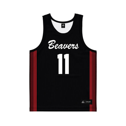 Minot State - NCAA Women's Basketball : Ashley Wacha - Black Basketball Jersey-0