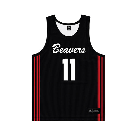 Minot State - NCAA Women's Basketball : Ashley Wacha - Black Basketball Jersey-0