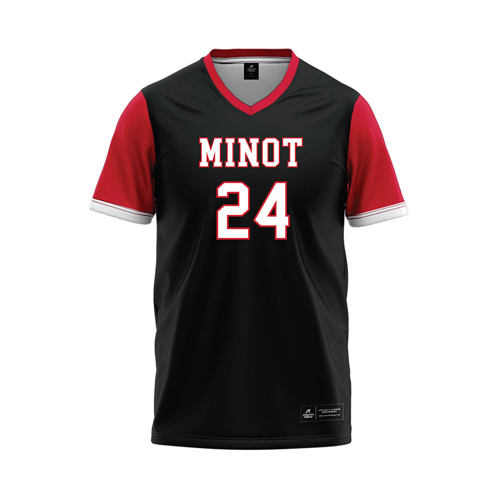 Minot State - NCAA Softball : Sarah Misner - Black Baseball Jersey-0