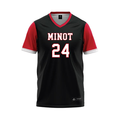 Minot State - NCAA Softball : Sarah Misner - Black Baseball Jersey-0