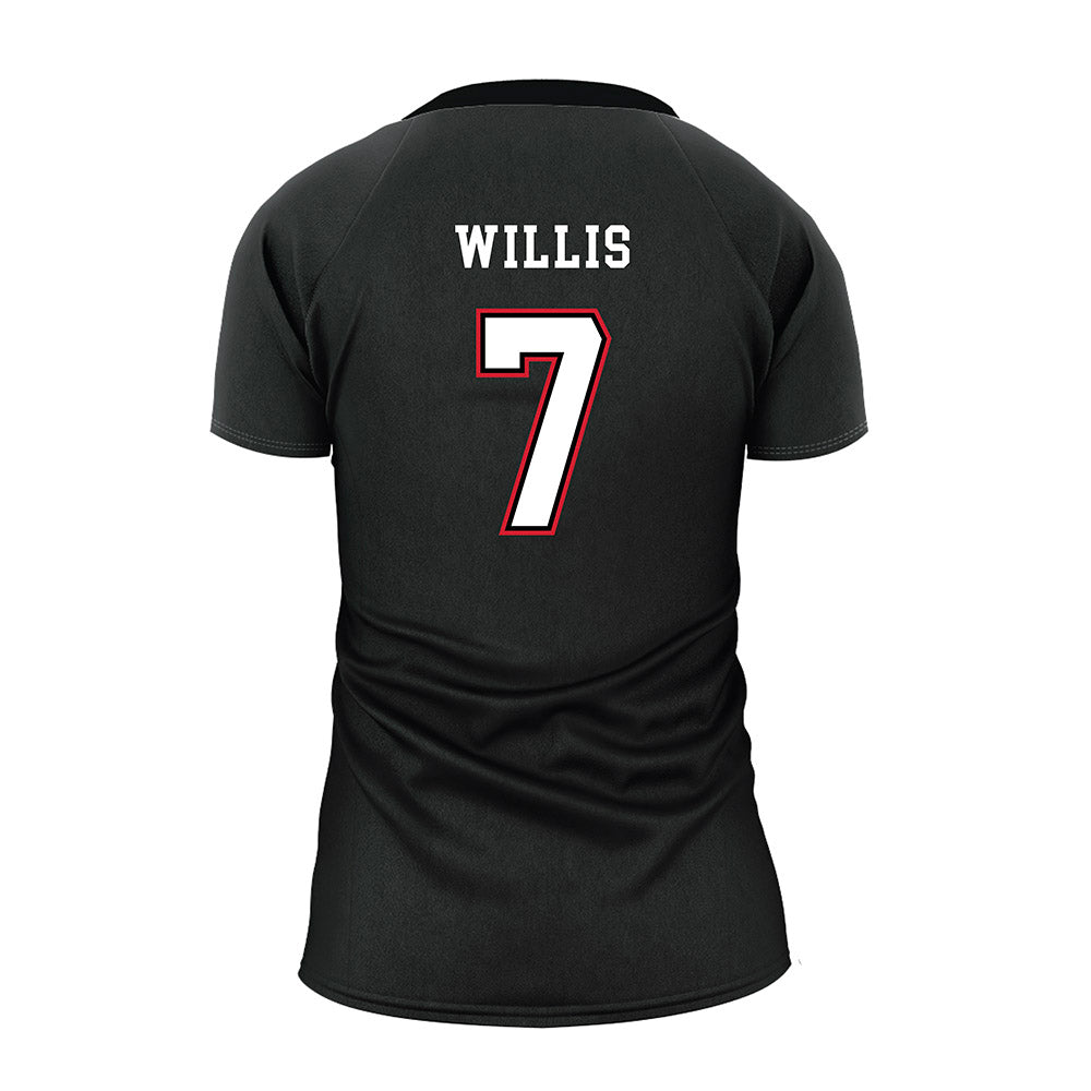 Minot State - NCAA Women's Volleyball : Emily Willis - Black Volleyball Jersey-1