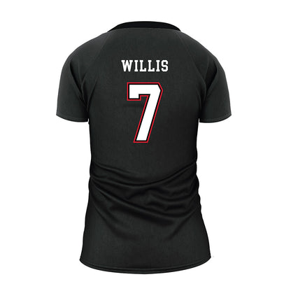 Minot State - NCAA Women's Volleyball : Emily Willis - Black Volleyball Jersey-1