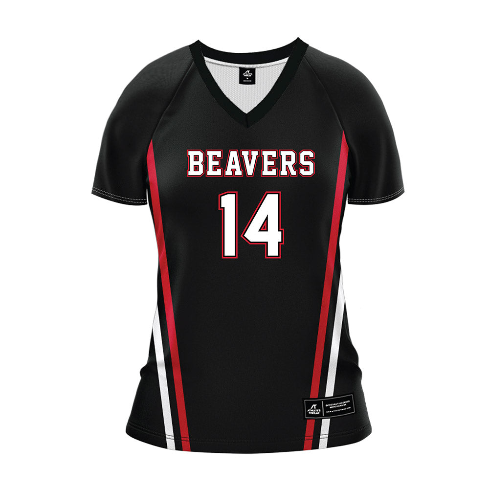 Minot State - NCAA Women's Volleyball : Mia Thompson - Black Volleyball Jersey-0