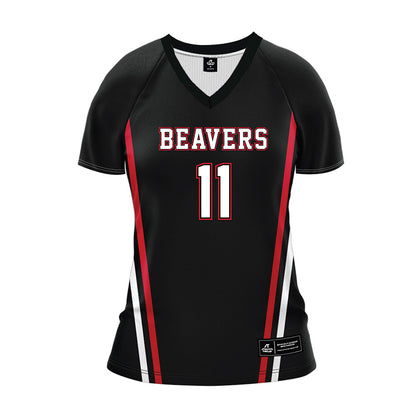 Minot State - NCAA Women's Volleyball : Sydney Upton - Black Volleyball Jersey-0
