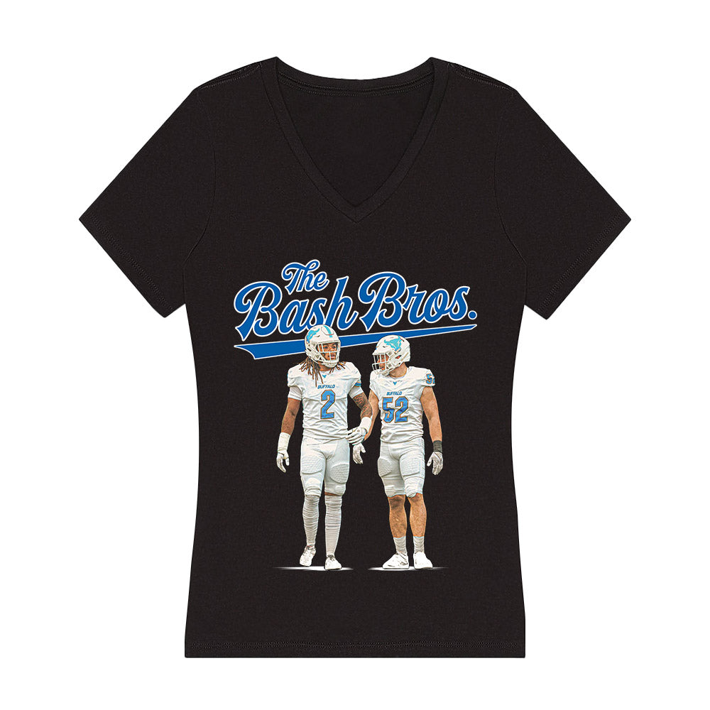 Buffalo - NCAA Football : - Bash Bros Player Collage Women's V-Neck T-Shirt-0