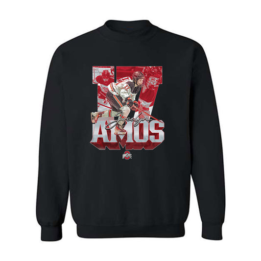 Ohio State - NCAA Women's Ice Hockey : Jocelyn Amos - Player Collage Crewneck Sweatshirt-0