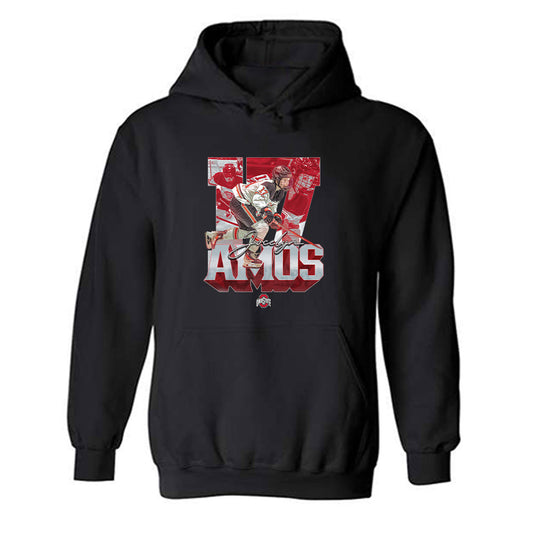 Ohio State - NCAA Women's Ice Hockey : Jocelyn Amos - Player Collage Hooded Sweatshirt-0