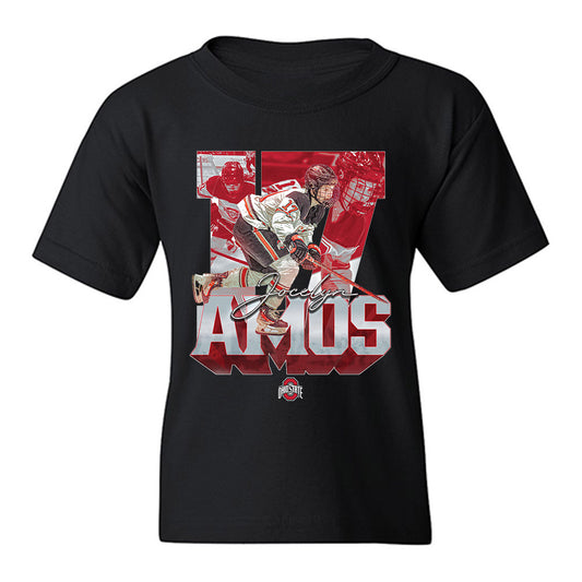 Ohio State - NCAA Women's Ice Hockey : Jocelyn Amos - Player Collage Youth T-Shirt-0