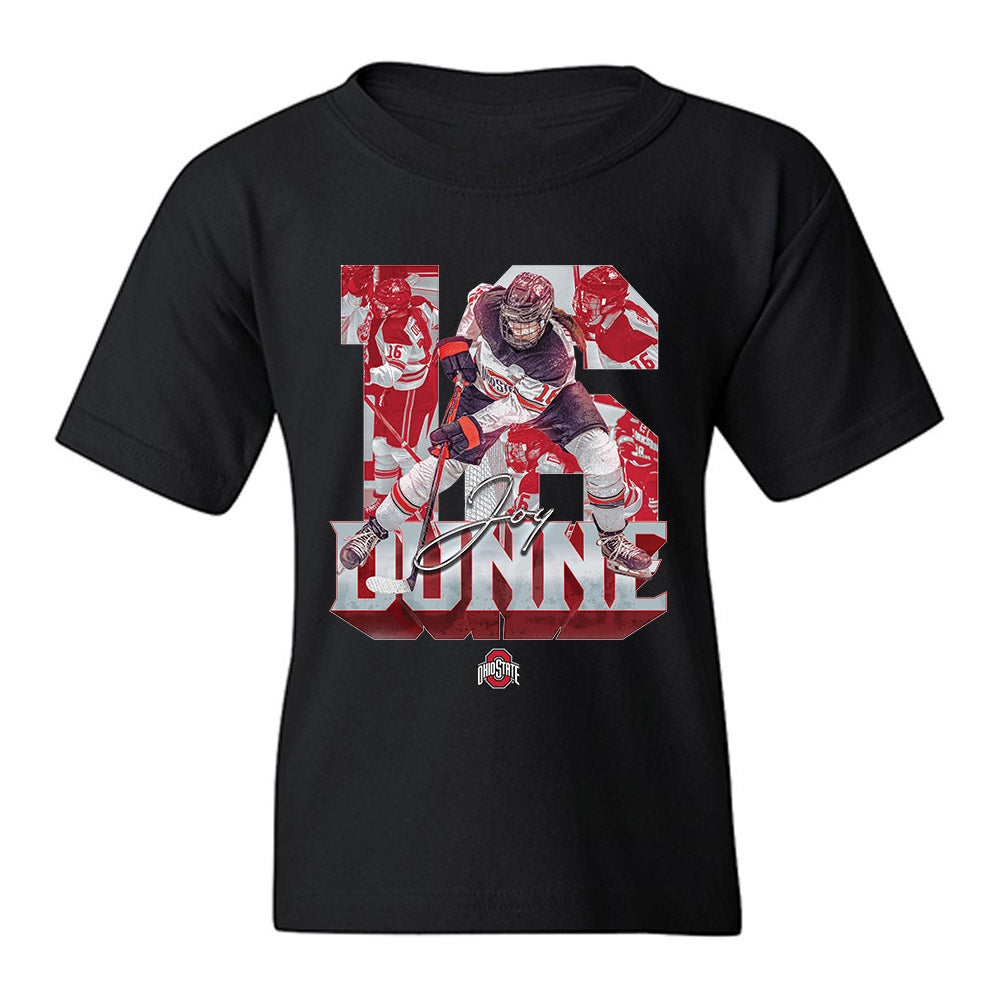 Ohio State - NCAA Women's Ice Hockey : Joy Dunne - Player Collage Youth T-Shirt-0