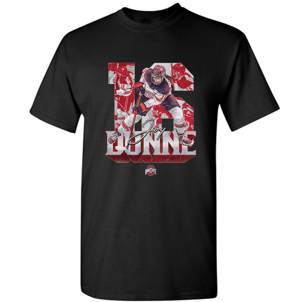 Ohio State - NCAA Women's Ice Hockey : Joy Dunne - Player Collage T-Shirt-0