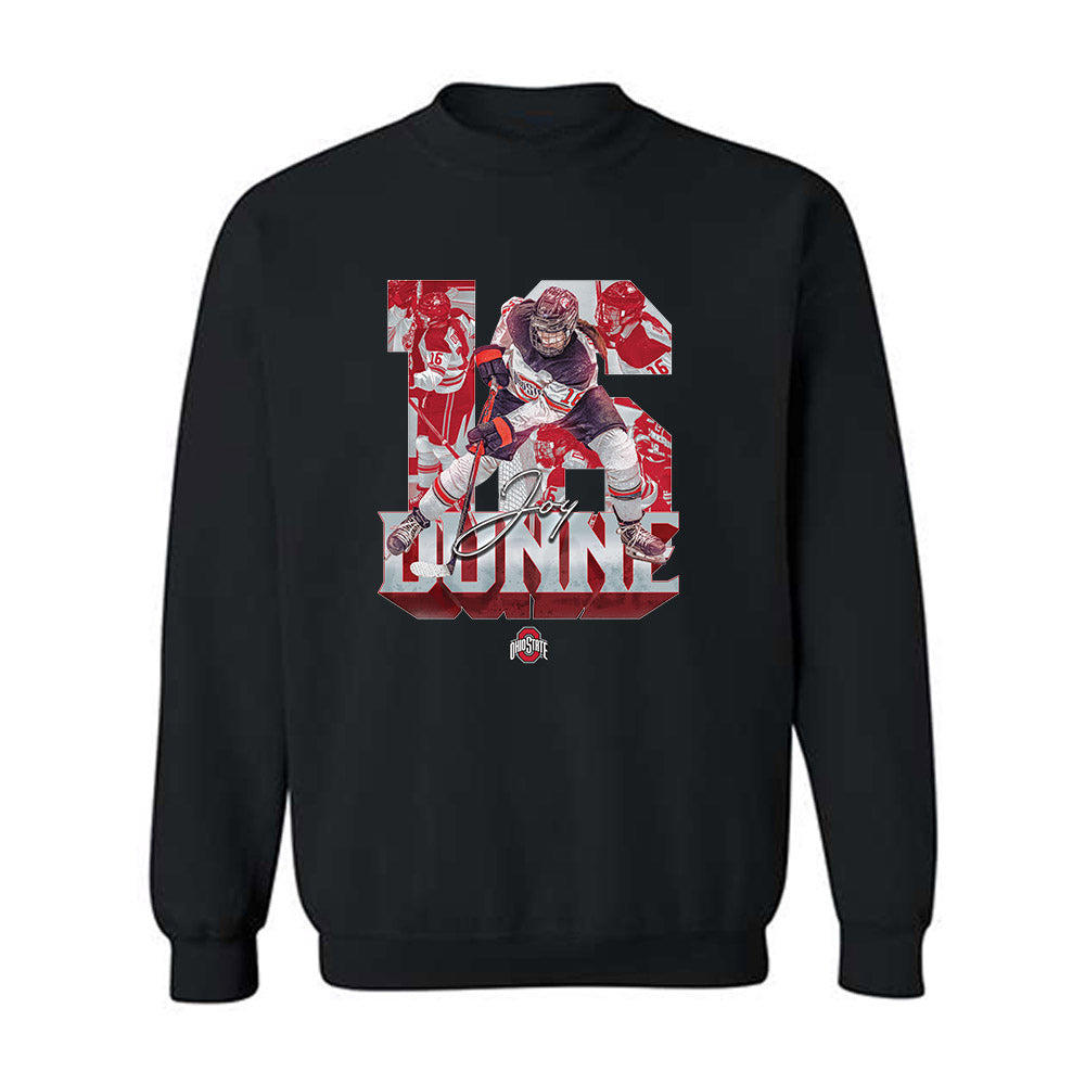 Ohio State - NCAA Women's Ice Hockey : Joy Dunne - Player Collage Crewneck Sweatshirt-0