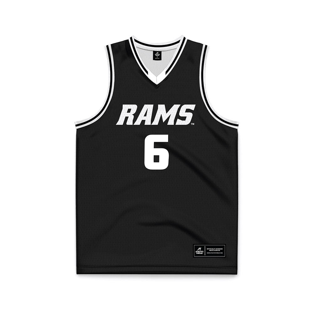 VCU - NCAA Men's Basketball : Terrence Hill Jr - Black Basketball Jersey-0