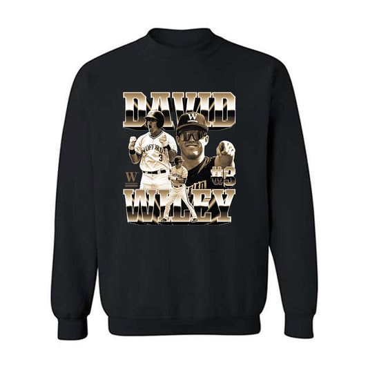 Wofford - NCAA Baseball : David Wiley - Player Collage Crewneck Sweatshirt-0