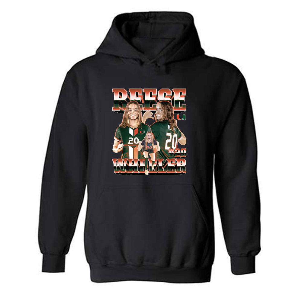 Miami - NCAA Women's Soccer : Reese Wheeler - Player Collage Hooded Sweatshirt-0