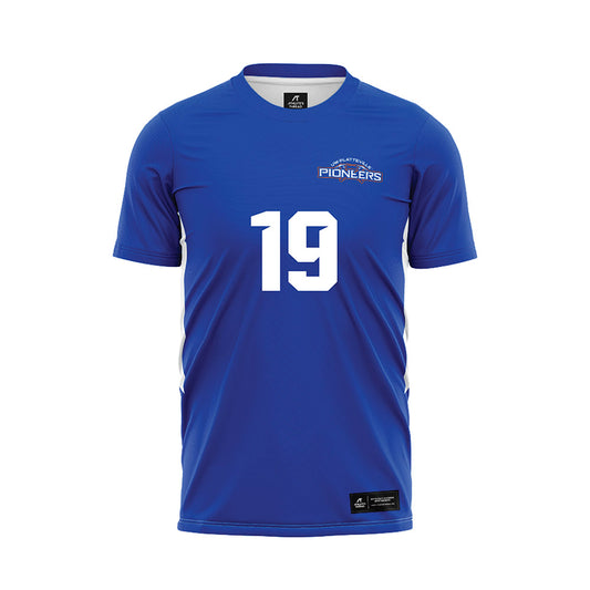 UW Platteville - NCAA Men's Soccer : Caden Wits - Blue Soccer Jersey-0