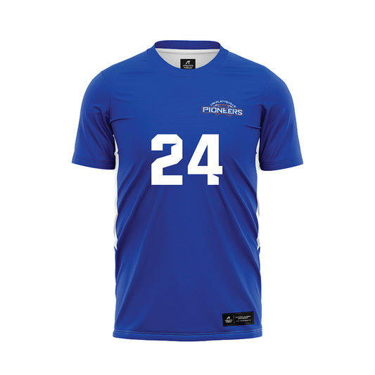 UW Platteville - NCAA Men's Soccer : Liam Holtzen - Blue Soccer Jersey-0