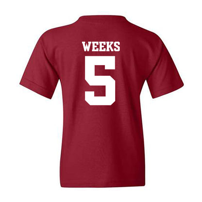 Arkansas - NCAA Women's Volleyball : Kylie Weeks - 30th Anniversary v4 Youth T-Shirt-1