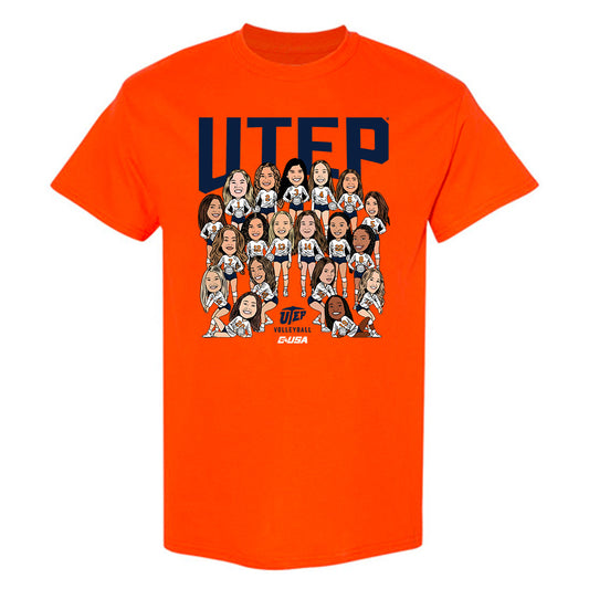 UTEP - NCAA Women's Volleyball : - Team Caricature T-Shirt-0