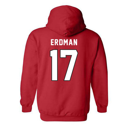 Northeastern - NCAA Men's Ice Hockey : Griffin Erdman - Classic Shersey Hooded Sweatshirt-1