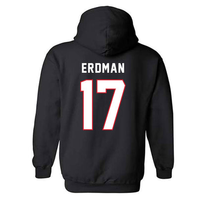 Northeastern - NCAA Men's Ice Hockey : Griffin Erdman - Classic Shersey Hooded Sweatshirt-1