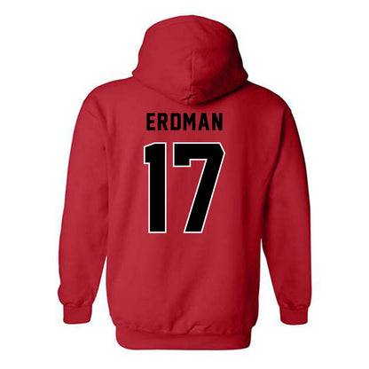 Northeastern - NCAA Men's Ice Hockey : Griffin Erdman - Classic Shersey Hooded Sweatshirt-1