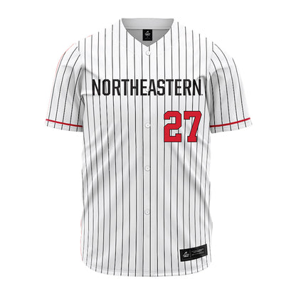Northeastern - NCAA Baseball : Luc Rising - White Jersey-0
