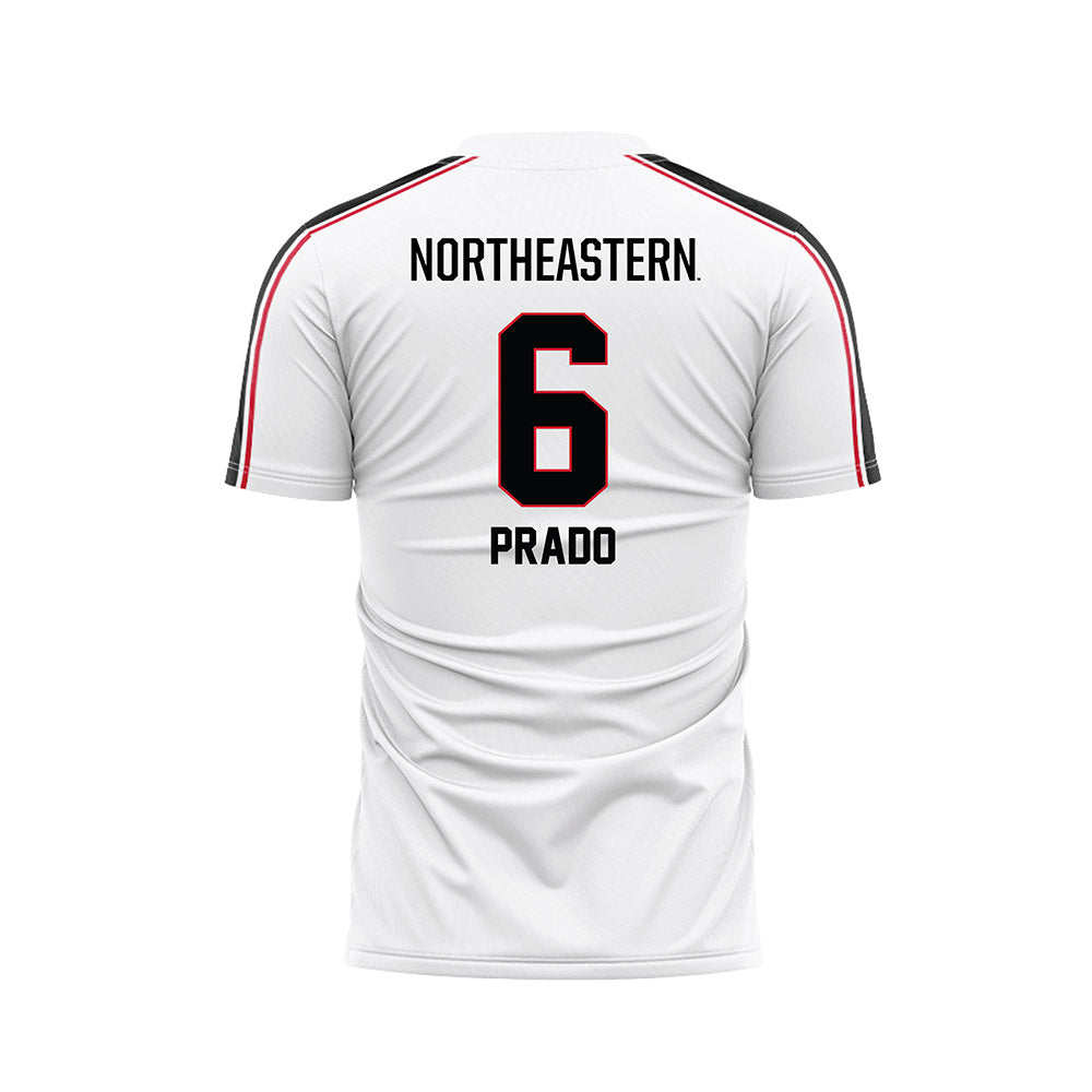 Northeastern - NCAA Men's Soccer : Jaden Prado - White Soccer Jersey-1