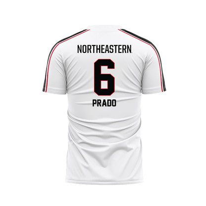 Northeastern - NCAA Men's Soccer : Jaden Prado - White Soccer Jersey-1