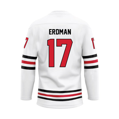 Northeastern - NCAA Men's Ice Hockey : Griffin Erdman - White Hockey Jersey-1