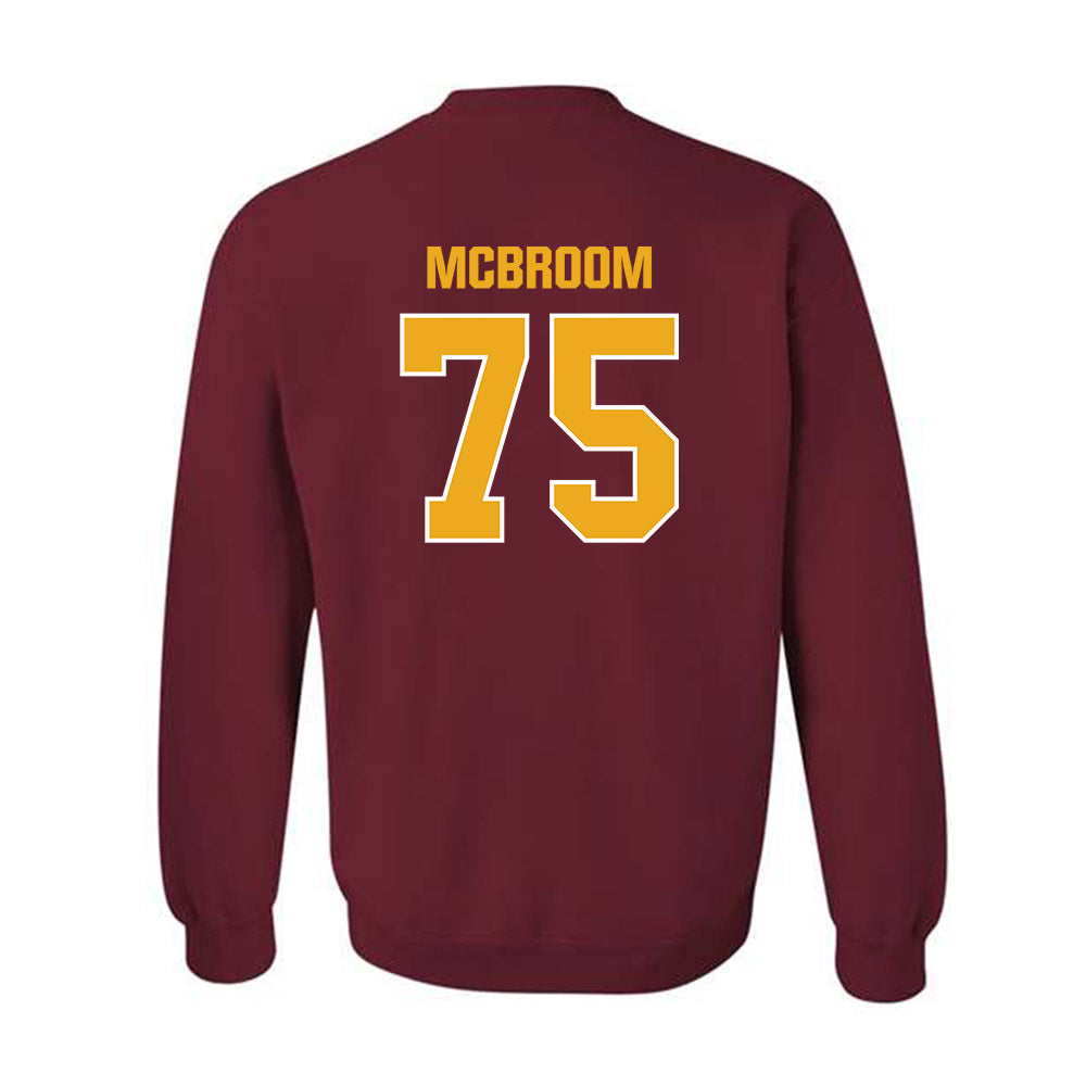 ULM - NCAA Football : Que McBroom - Classic Shersey Crewneck Sweatshirt-1