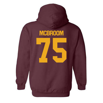 ULM - NCAA Football : Que McBroom - Classic Shersey Hooded Sweatshirt-1
