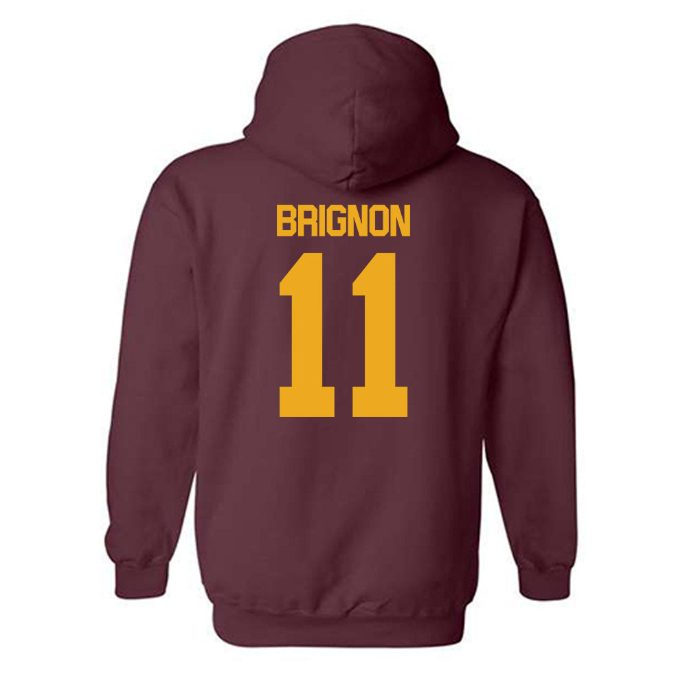 ULM - NCAA Baseball : Major Brignon - Classic Shersey Hooded Sweatshirt-1