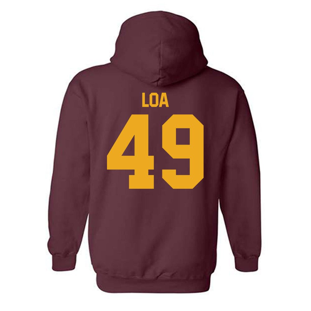 ULM - NCAA Football : Ziggy Loa - Classic Shersey Hooded Sweatshirt-1