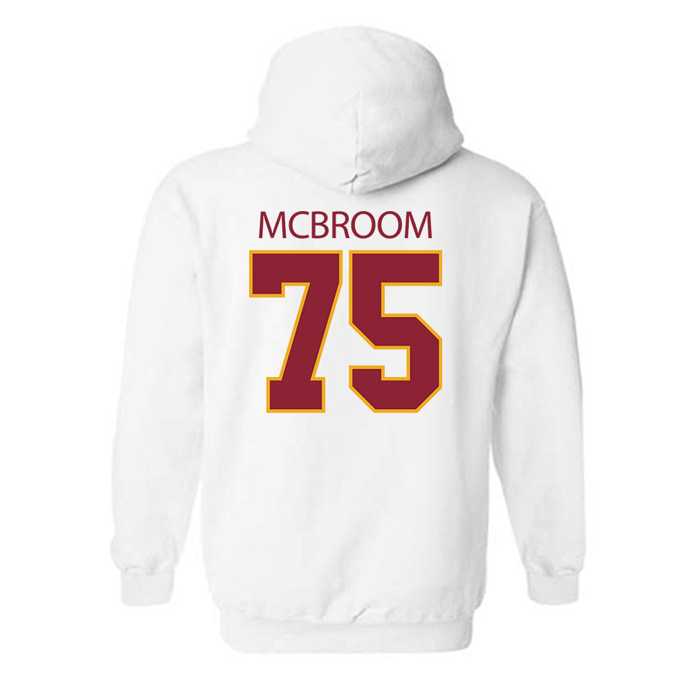 ULM - NCAA Football : Que McBroom - Classic Shersey Hooded Sweatshirt-1