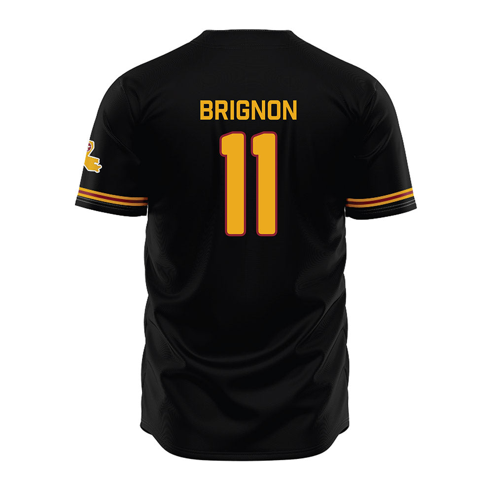 ULM - NCAA Baseball : Major Brignon - Black Jersey-1