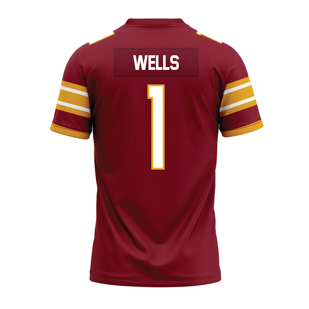 ULM - NCAA Football : Kevontay wells - Maroon Premium Football Jersey-1