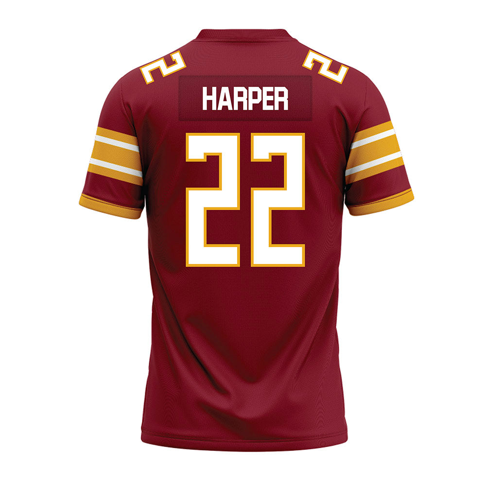 ULM - NCAA Football : Jay Harper - Maroon Premium Football Jersey-1