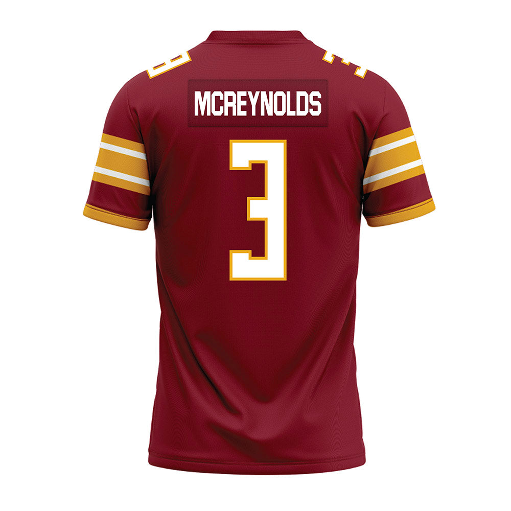 ULM - NCAA Football : Braylon Mcreynolds - Maroon Premium Football Jersey-1