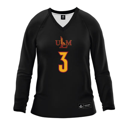 ULM - NCAA Women's Volleyball : Amelia Piekut - Black Volleyball Jersey-0