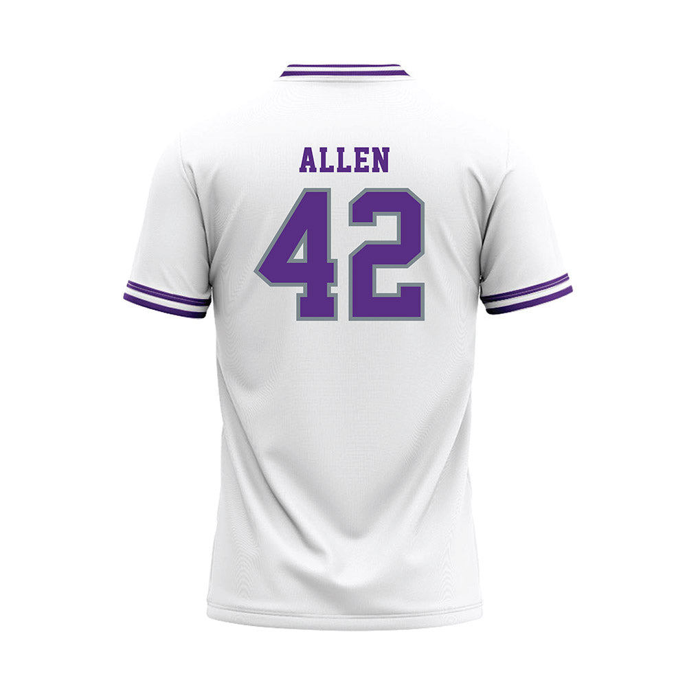 Central Arkansas - NCAA Baseball : Zeb Allen - White Baseball Jersey-1