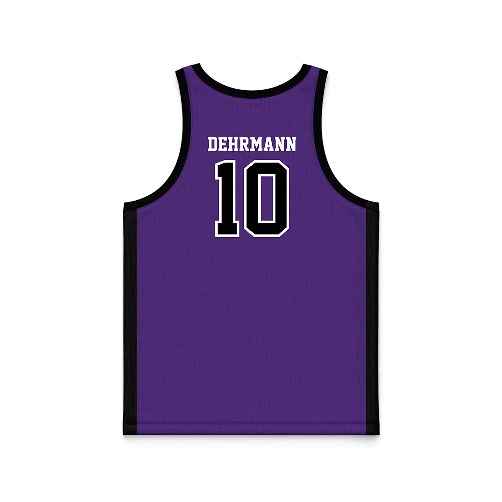 Central Arkansas - NCAA Men's Basketball : Owen Dehrmann - Purple Basketball Jersey-1