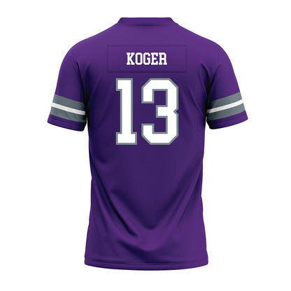 Central Arkansas - NCAA Football : Caleb Koger - Purple Premium Football Jersey-1