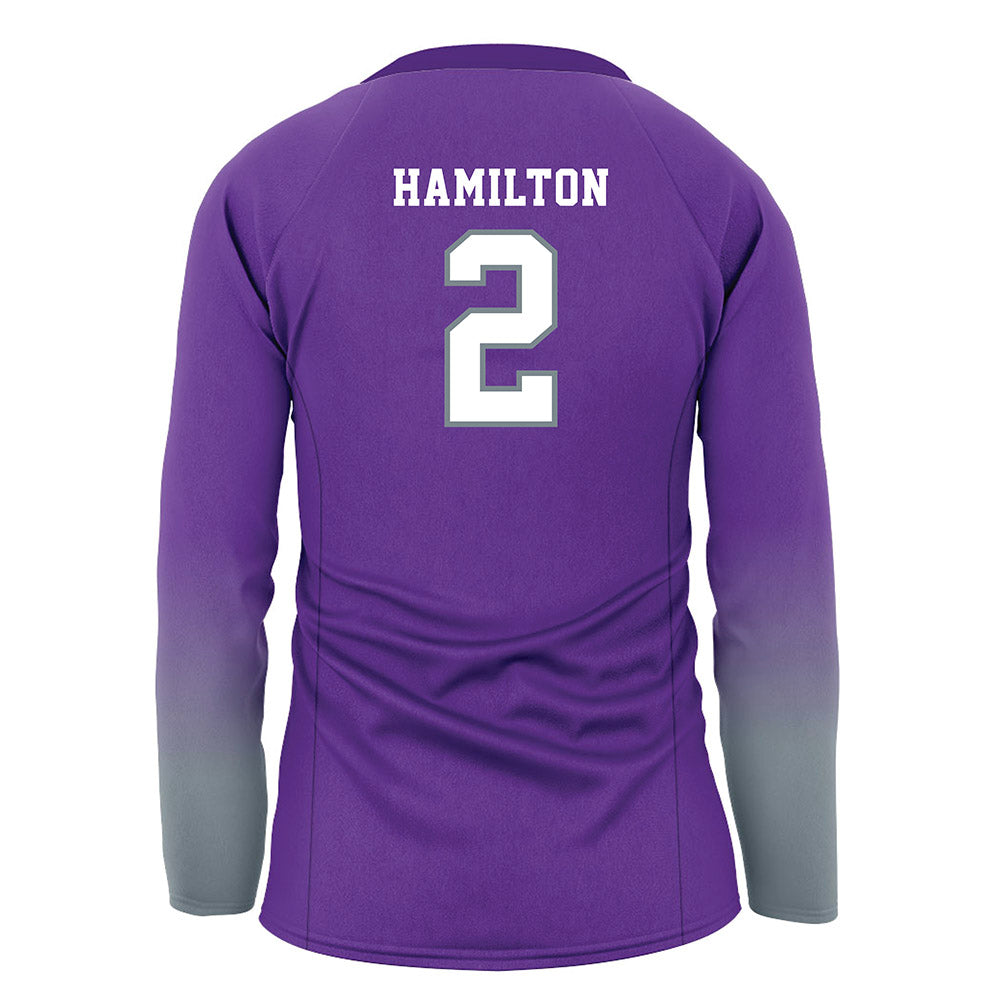 Central Arkansas - NCAA Women's Volleyball : Trinity Hamilton - Purple Volleyball Jersey-1